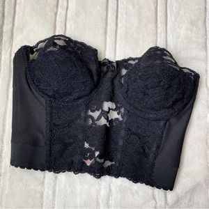 Vintage Gold Label Victoria’s Secret Black Lace Corset Top